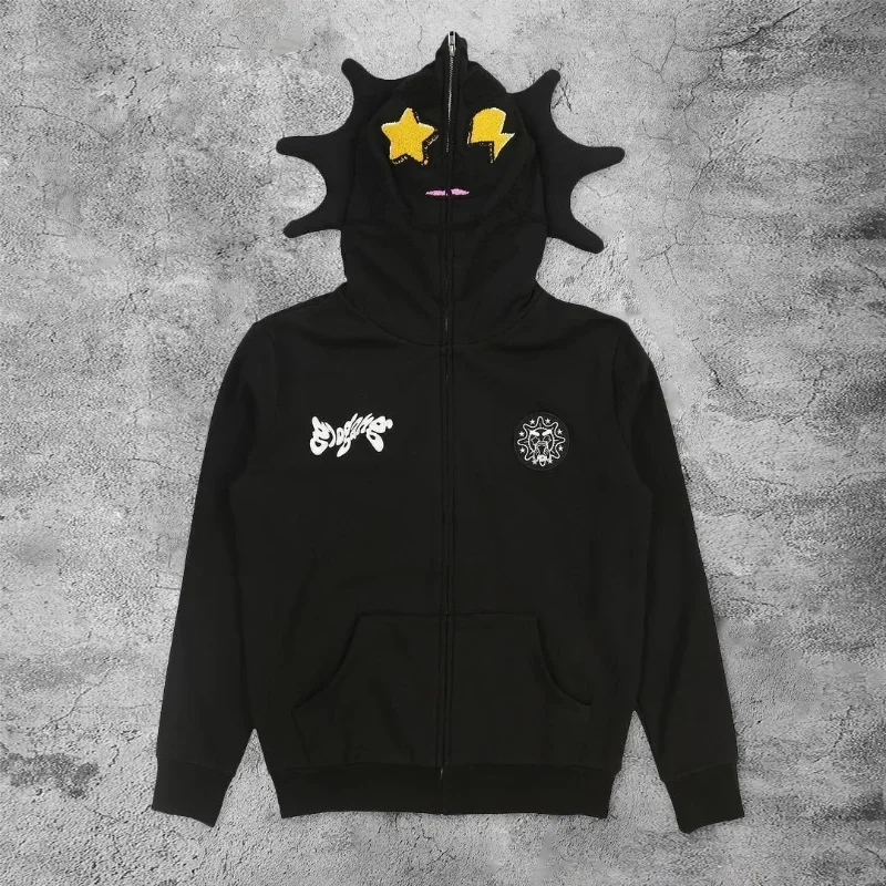 Women'S Fashion Zip Up Hoodies - ผู้หญิงผู้ชาย Y2K แฟชั่น Hoodie ตัวอักษรกราฟิกพิมพ์ Zip