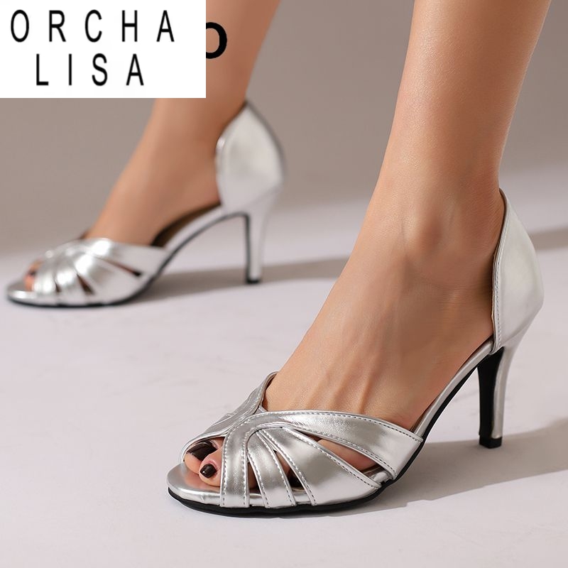 Women'S Fashion Summer 2025 - รองเท้าส้นสูงแบบเปิดนิ้วเท้า ORCHA LISA 2025 รุ่นหรูหราสำหรับผู้หญิง ดีไซน์เงาวาว