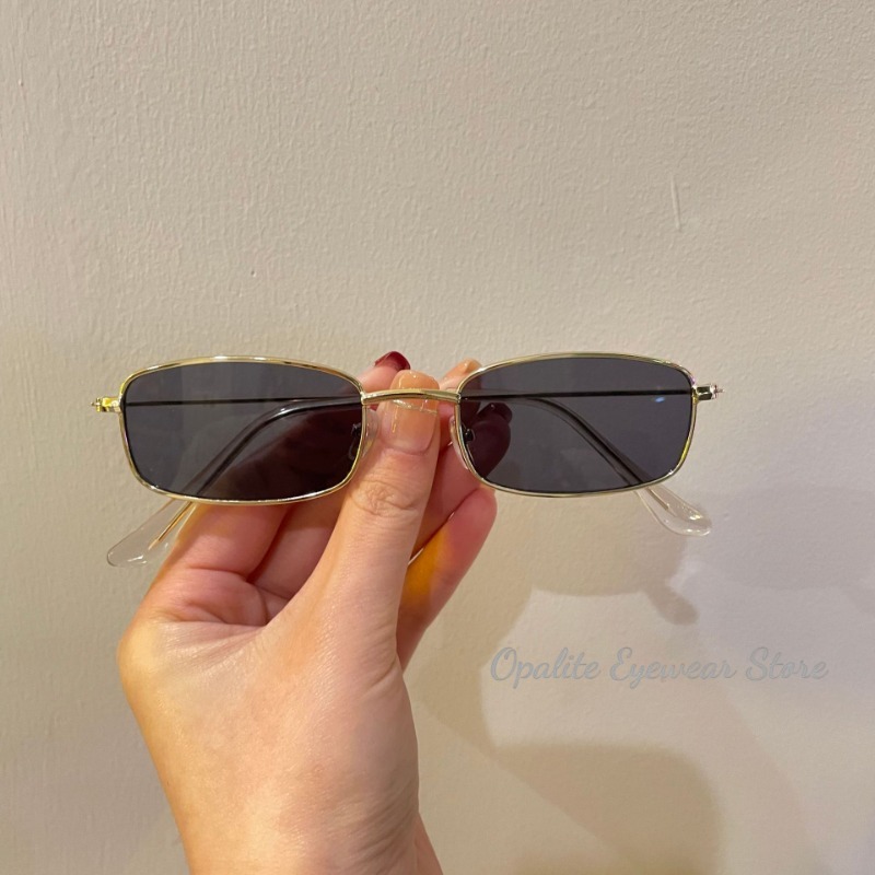 Women'S Fashion Eyeglasses - แว่นกันแดดทรงสี่เหลี่ยมเล็กสไตล์วินเทจ กรอบโลหะสีสันสดใส แฟชั่นย้อนยุค สำหรับผู้ชายและผู้หญิง