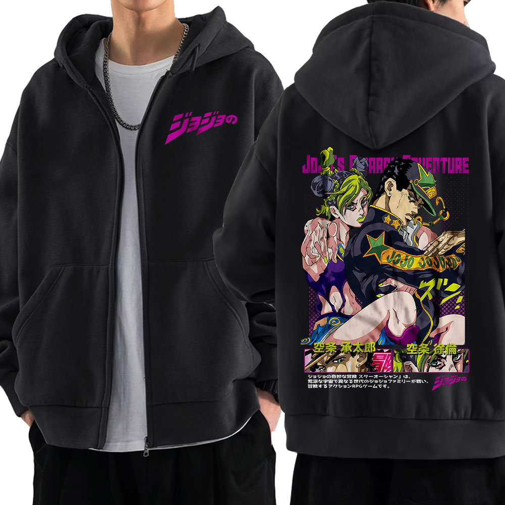 Women'S Fashion Zip Up Hoodies - เสื้อฮู้ดซิปอนิเมะ Jojo's Bizarre Adventure ลายคุโจ โจทาโร่