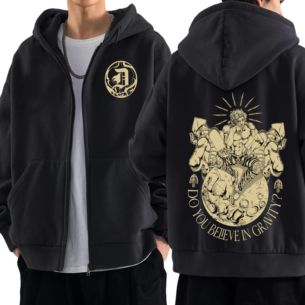 Women'S Fashion Zip Up Hoodies - เสื้อฮู้ดซิปอนิเมะ Jojo's Bizarre Adventure ลาย Dio