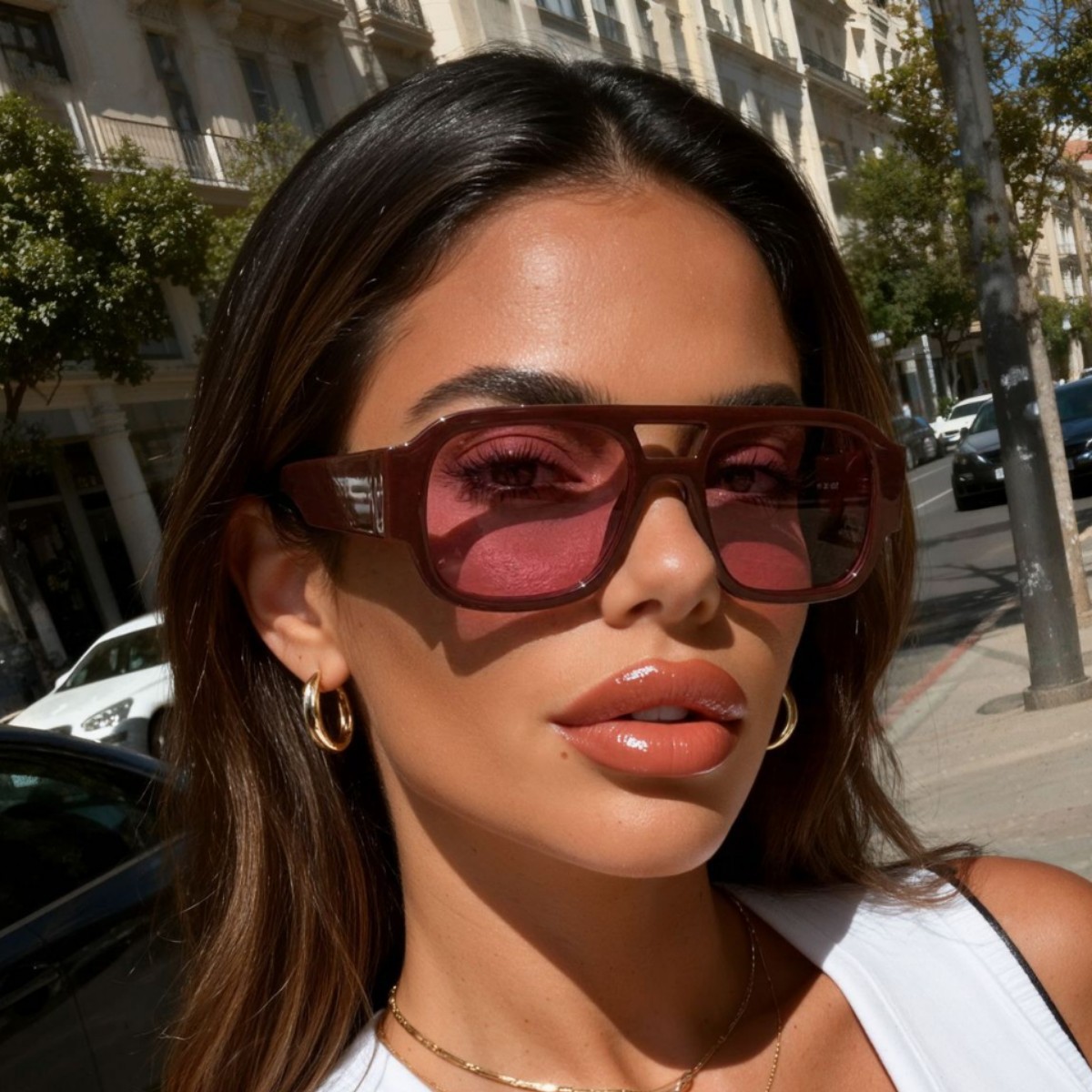 Women'S Fashion Eyeglasses - แว่นกันแดดสไตล์นักบินย้อนยุค รุ่นใหม่ Y2K ดีไซน์สองชั้น ขนาดใหญ่พิเศษสำหรับผู้หญิง ป้องกันรังสียูวี