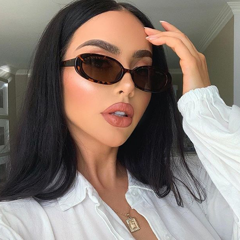 Women'S Fashion Eyeglasses - แว่นกันแดดทรงวงรีวินเทจใหม่สำหรับผู้หญิง แฟชั่นแว่นกันแดดกรอบลายเสือดาวสไตล์เรโทร