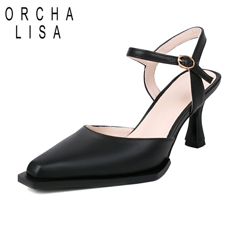 Women Fashion Brand - ORCHA LISA ยี่ห้อใหม่ผู้หญิงรองเท้าแตะสแควร์ Toe รองเท้าส้นสูง 8