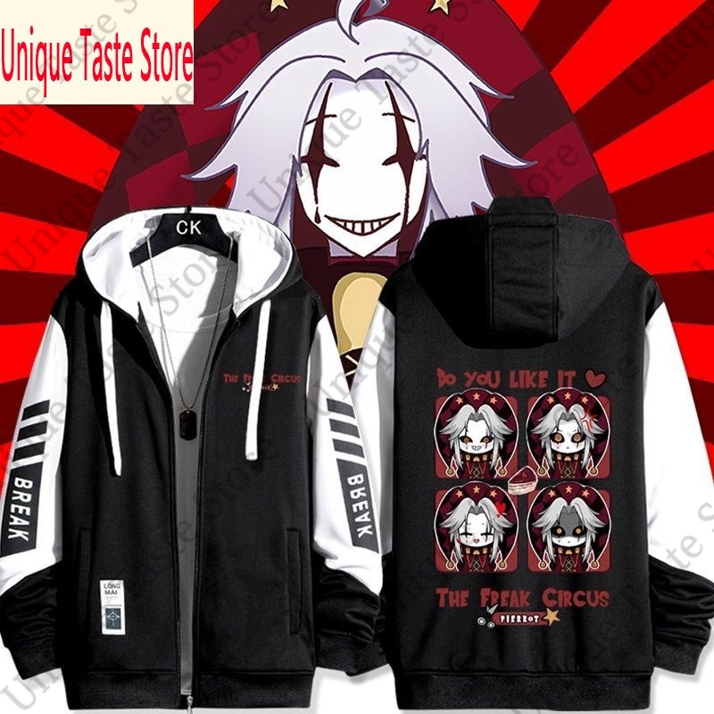 Women'S Fashion Zip Up Hoodies - เสื้อฮู้ดซิป The Freak Circus ลายการ์ตูนแฟชั่นพิมพ์ลาย Pierrot