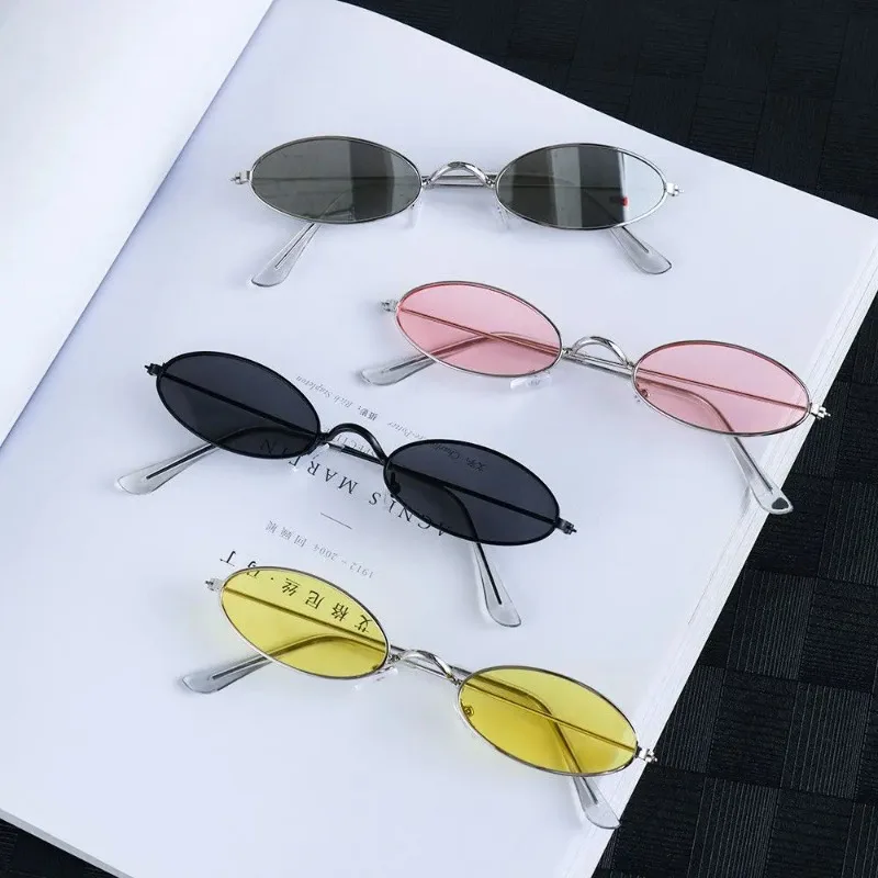 Women'S Fashion Eyeglasses - แว่นกันแดดทรงรีกรอบเล็กสไตล์เรโทร โลหะวินเทจสีสันสดใส แว่นกันแดดสำหรับผู้ชายและผู้หญิง ดีไซน์แบรนด์แฟชั่น แว่นตาผู้หญิง