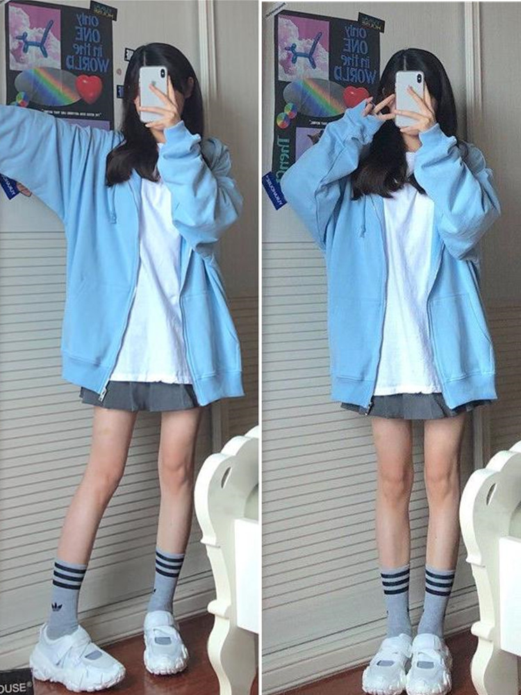 เสื้อสเวตเตอร์มีฮู้ดโอเวอร์ไซส - Women'S Fashion Zip Up Hoodies บทวิจารณ์และราคา