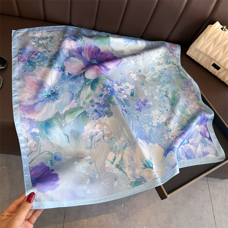 ผ้าพันคอไหมพิมพ์ลายดอกไม้ใหม่ป - Women Fashion Necktie บทวิจารณ์และราคา