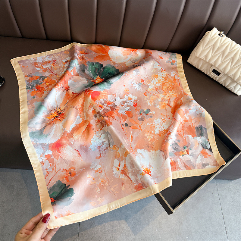 ผ้าพันคอไหมพิมพ์ลายดอกไม้ใหม่ป - Women Fashion Necktie บทวิจารณ์และราคา