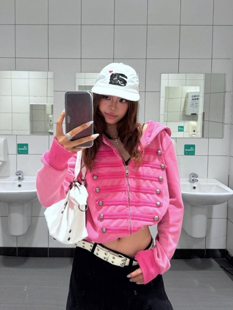 เสื้อโค้ทสตรีทแวร์แฟชั่นเกาหลี - Women'S Fashion Zip Up Hoodies บทวิจารณ์และราคา