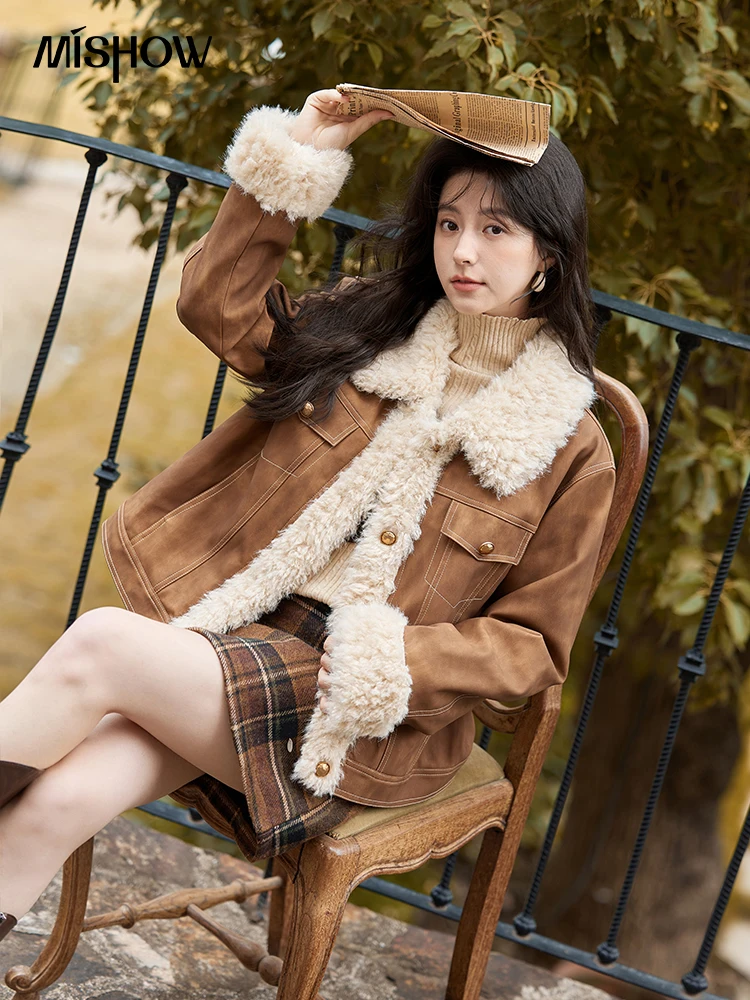 MISHOW หนังเสื้อขนสัตว์ผู้หญิง - Women'S Fashion Leather Jacket บทวิจารณ์และราคา