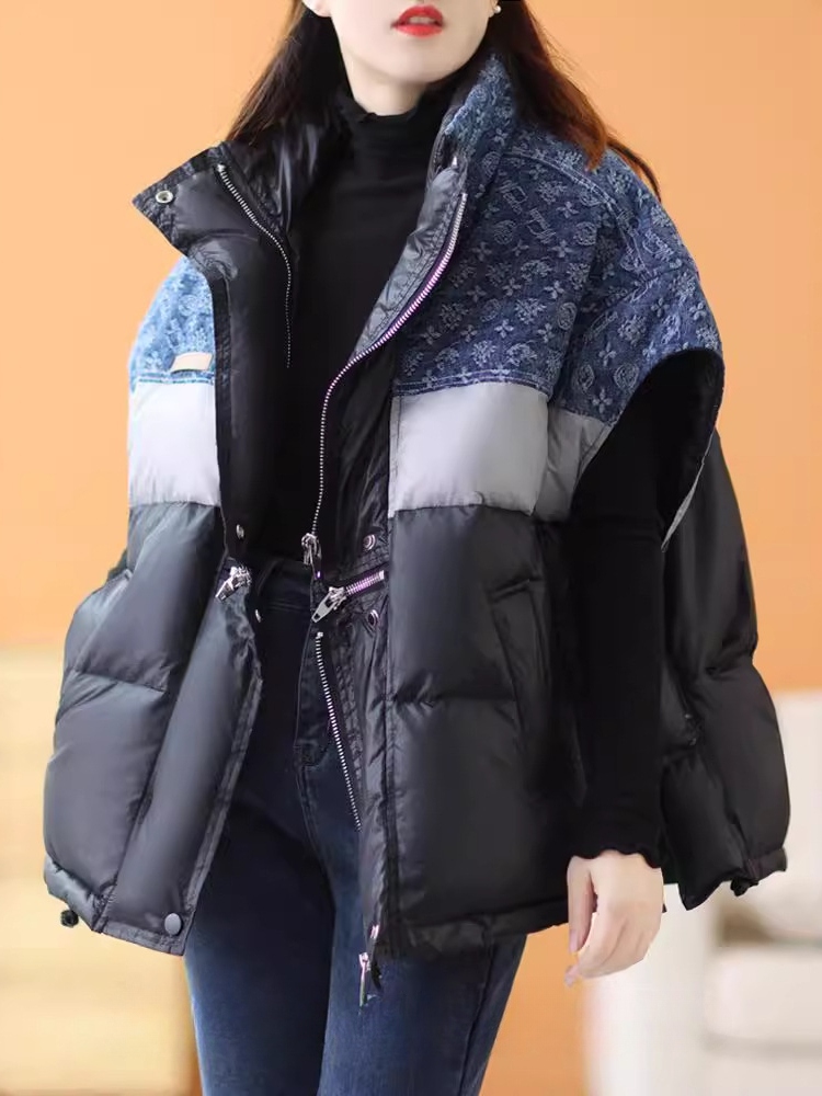 แฟชั่น Retro ลงเสื้อแจ็คเก็ตฤด - Puffer Vest Fashion Women บทวิจารณ์และราคา