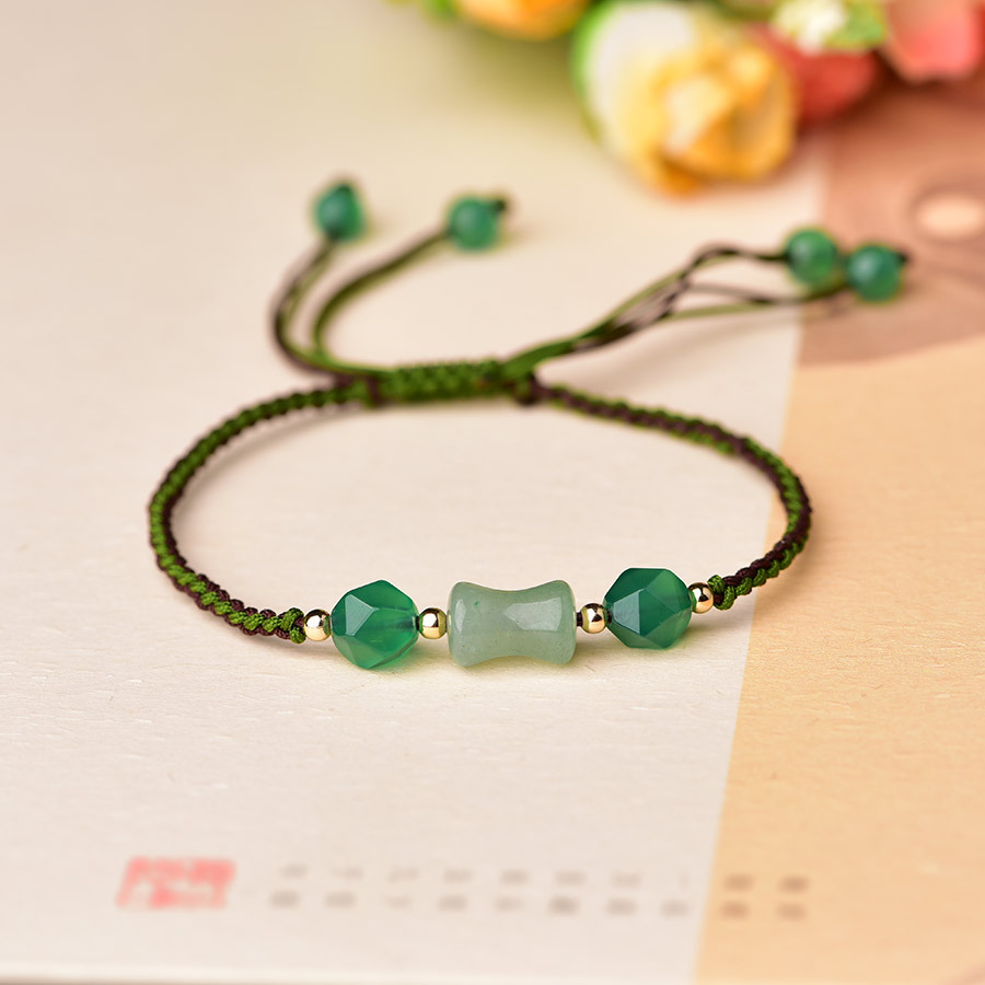 สร้อยข้อมือลูกปัดหยกธรรมชาติสี - Women Fashion Designers บทวิจารณ์และราคา