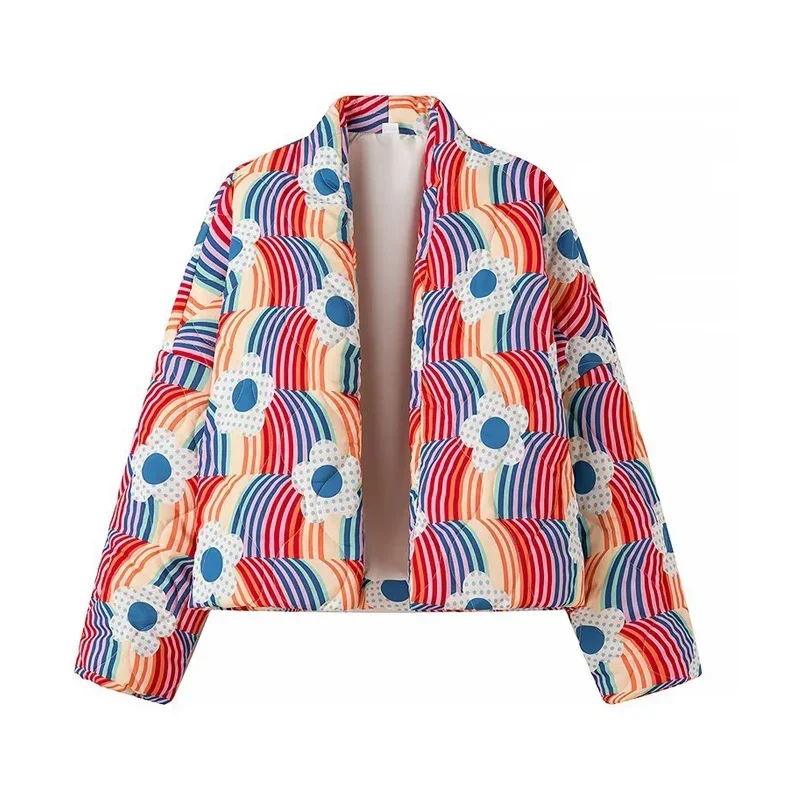 แฟชั่นพิมพ์Quilted Coatsสําหรั - Women'S Fashion Quilted Jacket บทวิจารณ์และราคา