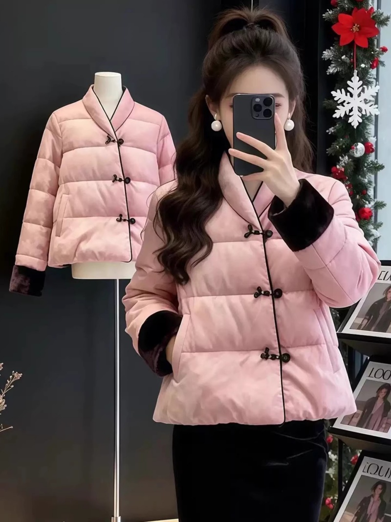 เสื้อแจ็คเก็ตผ้าควิลท์สีชมพูอุ - Women'S Fashion Quilted Jacket บทวิจารณ์และราคา