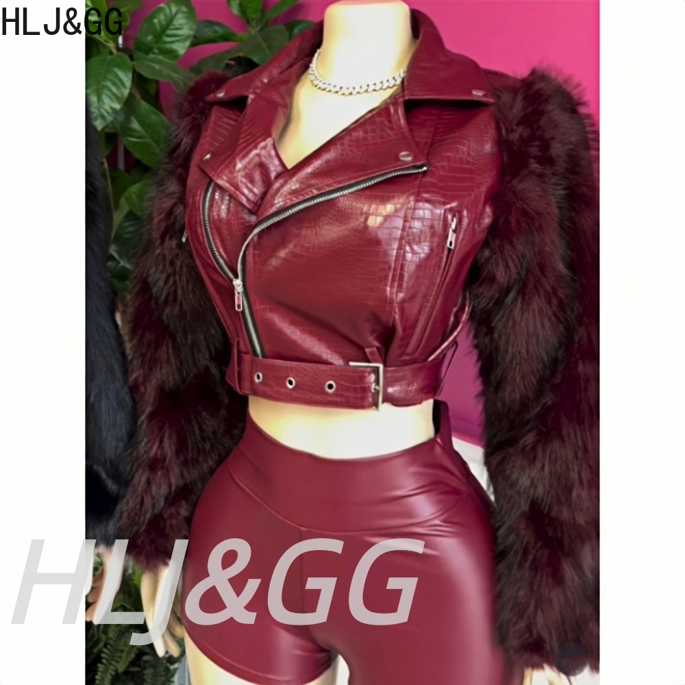 เสื้อแจ็คเก็ตหนังแต่งขนสัตว์แฟ - Women'S Fashion Leather Jacket บทวิจารณ์และราคา