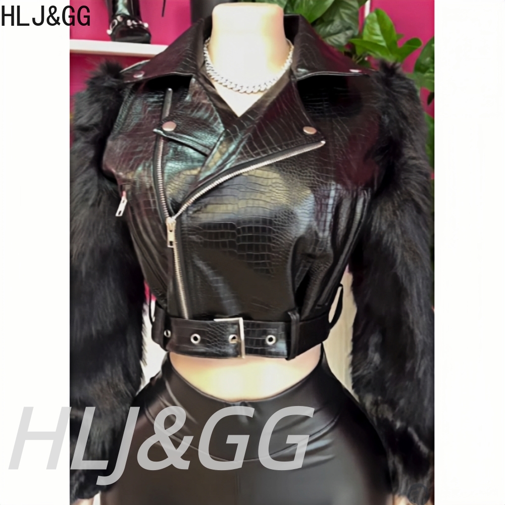 เสื้อแจ็คเก็ตหนังแต่งขนสัตว์แฟ - Women'S Fashion Leather Jacket บทวิจารณ์และราคา