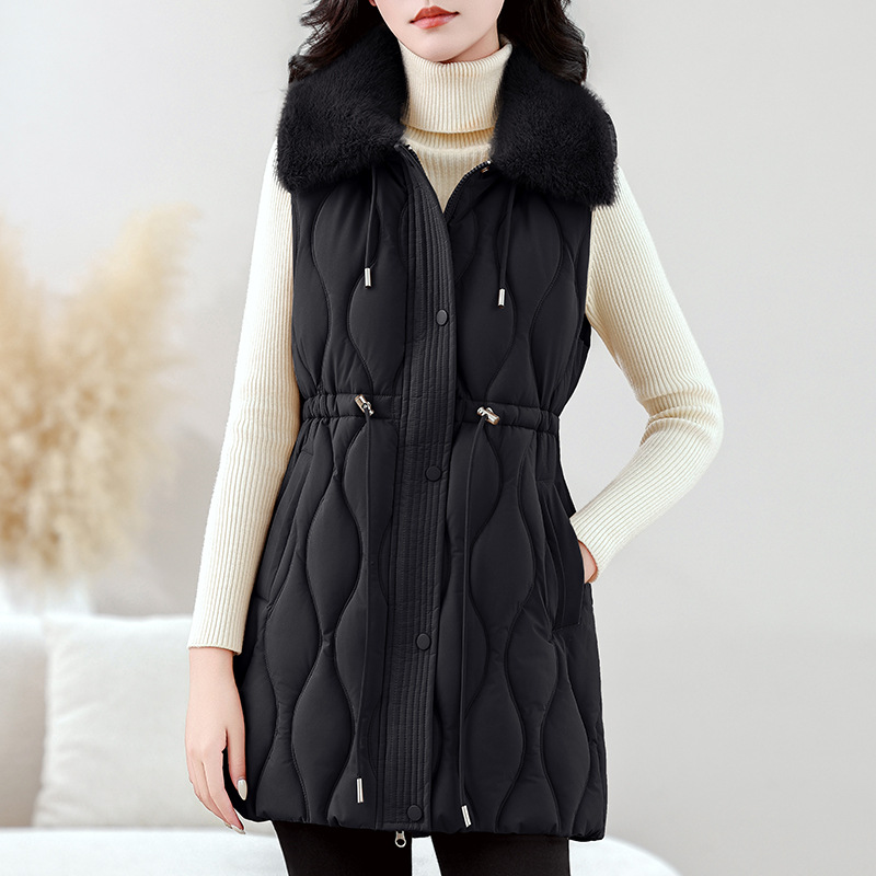 เสื้อกั๊กผู้หญิงแบบยาวปานกลางส - Puffer Vest Fashion Women บทวิจารณ์และราคา