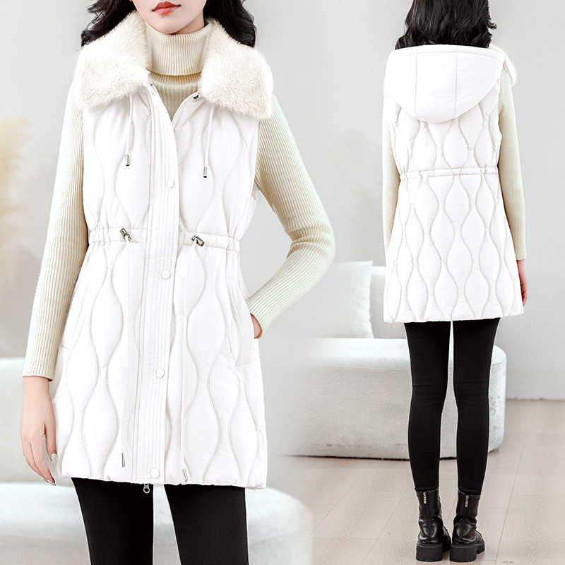 เสื้อกั๊กผู้หญิงแบบยาวปานกลางส - Puffer Vest Fashion Women บทวิจารณ์และราคา