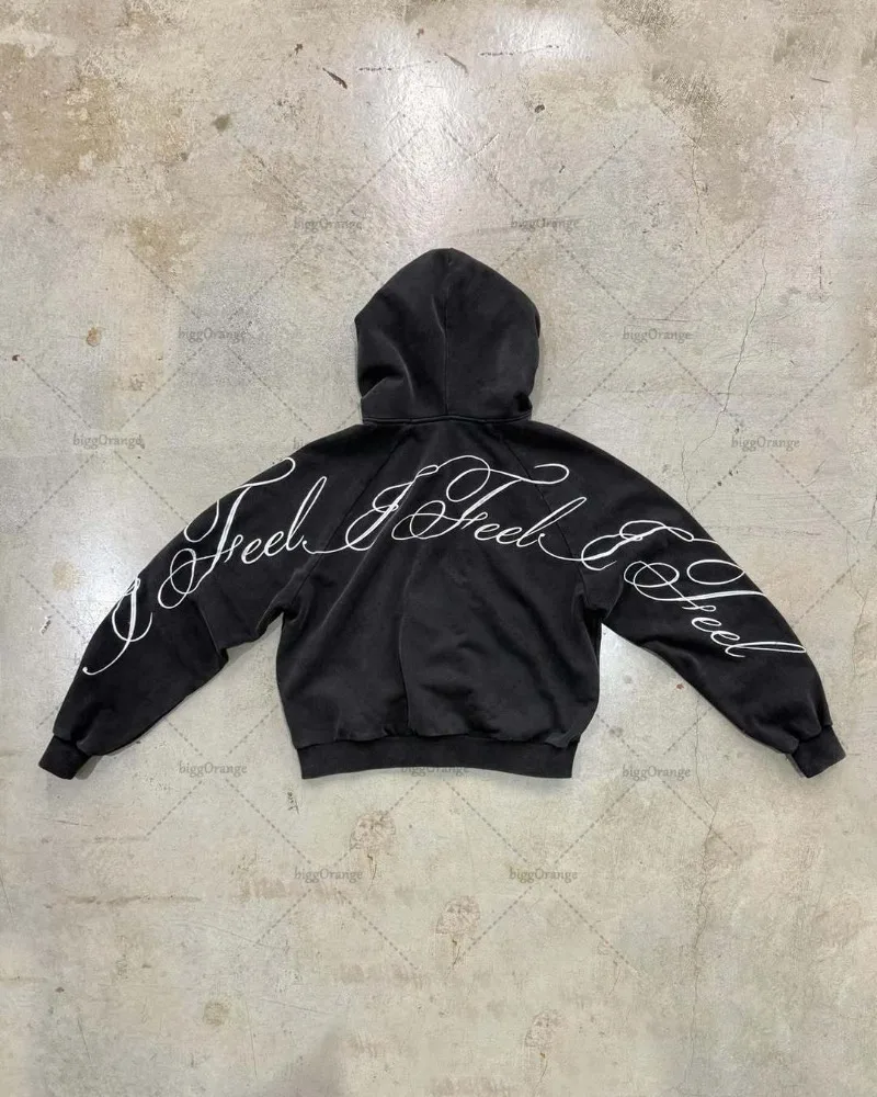 Y2K Harajuku Gothic Letter พิม - Women'S Fashion Zip Up Hoodies บทวิจารณ์และราคา