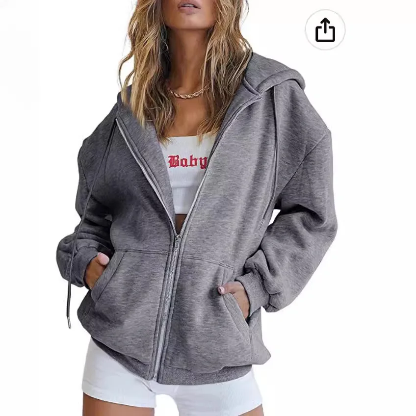 ผู้หญิงแฟชั่นสีทึบHoodies Eleg - Women'S Fashion Zip Up Hoodies บทวิจารณ์และราคา