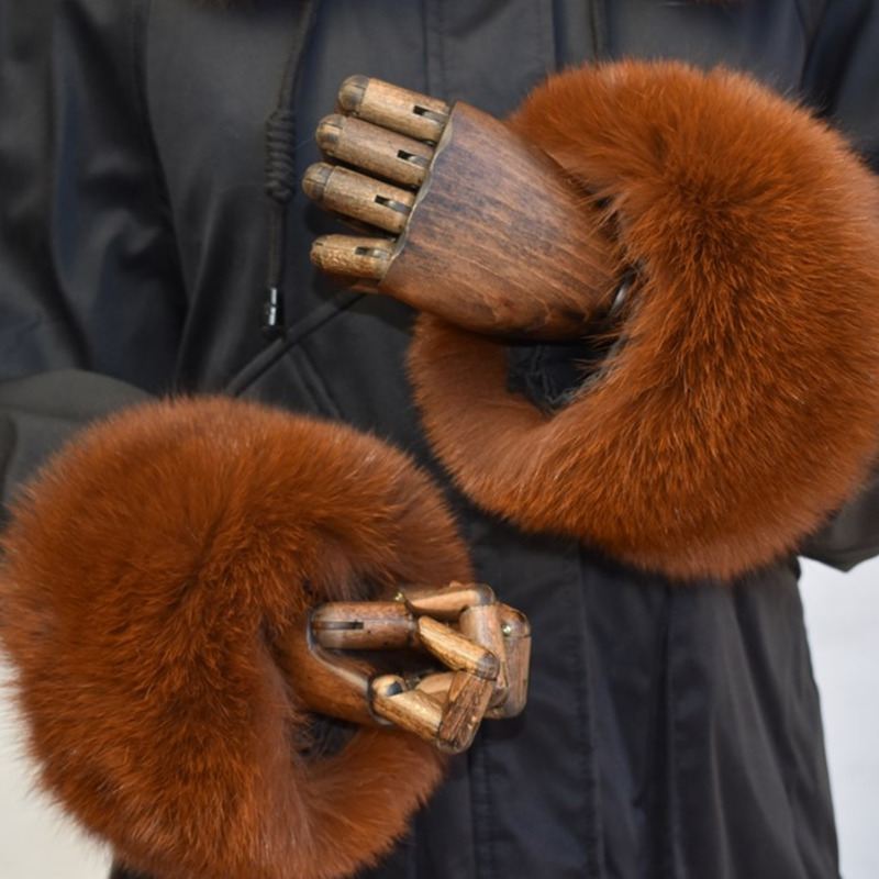 Fox Fur Cuffs สําหรับผู้หญิงทั - Women'S Fashion Leather Jacket บทวิจารณ์และราคา