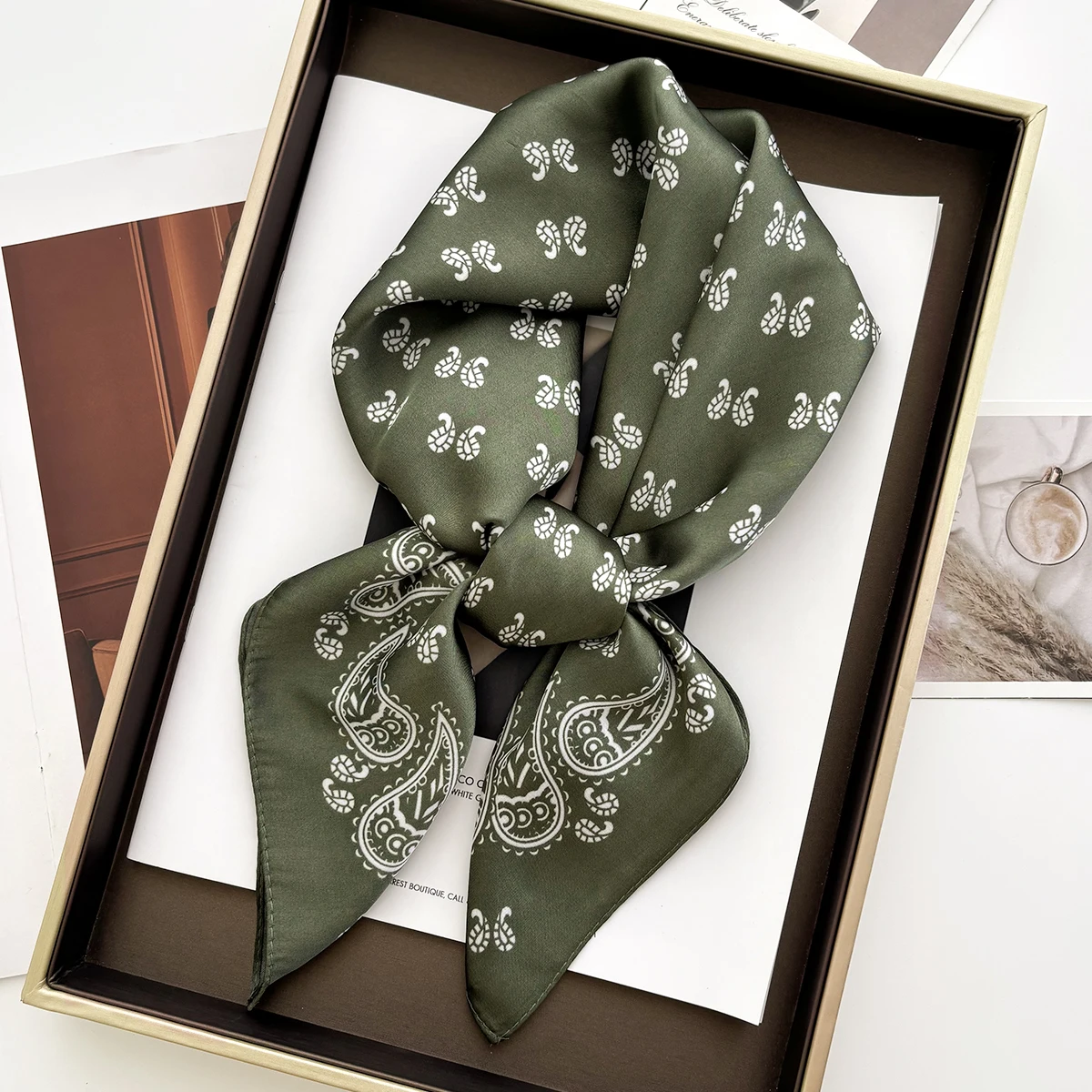 70 ซม.ผู้หญิงนุ่มซาตินผ้าพันคอ - Women Fashion Necktie บทวิจารณ์และราคา
