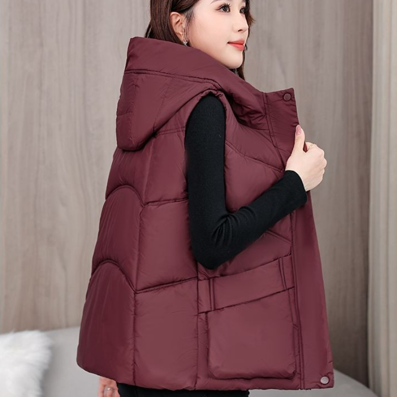 เสื้อกั๊กพัฟเฟอร์โอเวอร์ไซส์แฟ - Puffer Vest Fashion Women บทวิจารณ์และราคา