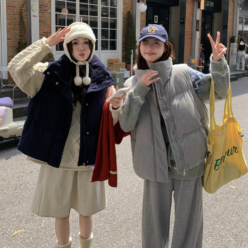 เสื้อกั๊กกันหนาวผู้หญิง คอตั้ง - Puffer Vest Fashion Women บทวิจารณ์และราคา