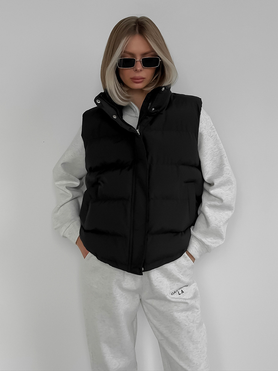 เสื้อกั๊กพัฟเฟอร์มีฮู้ดสำหรับผ - Puffer Vest Fashion Women บทวิจารณ์และราคา