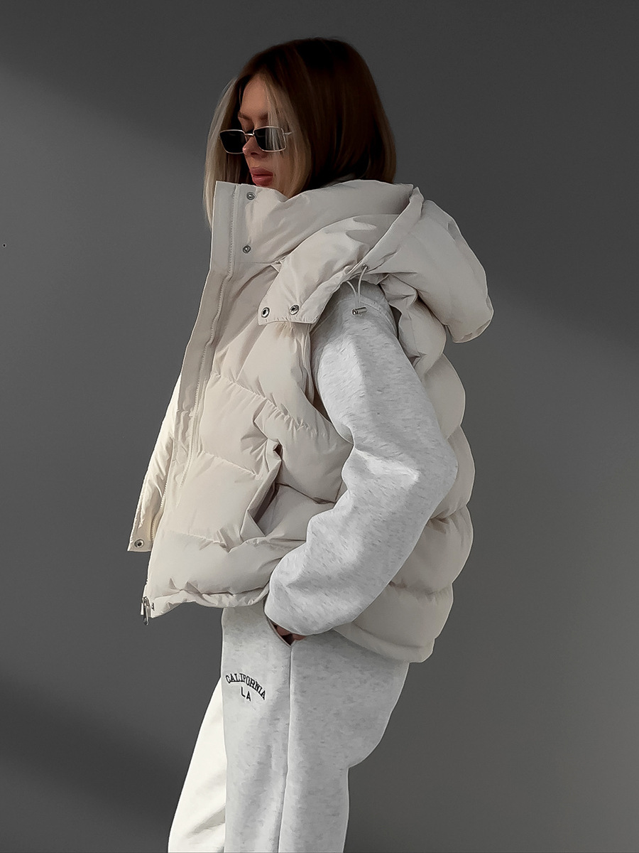 เสื้อกั๊กพัฟเฟอร์มีฮู้ดสำหรับผ - Puffer Vest Fashion Women บทวิจารณ์และราคา