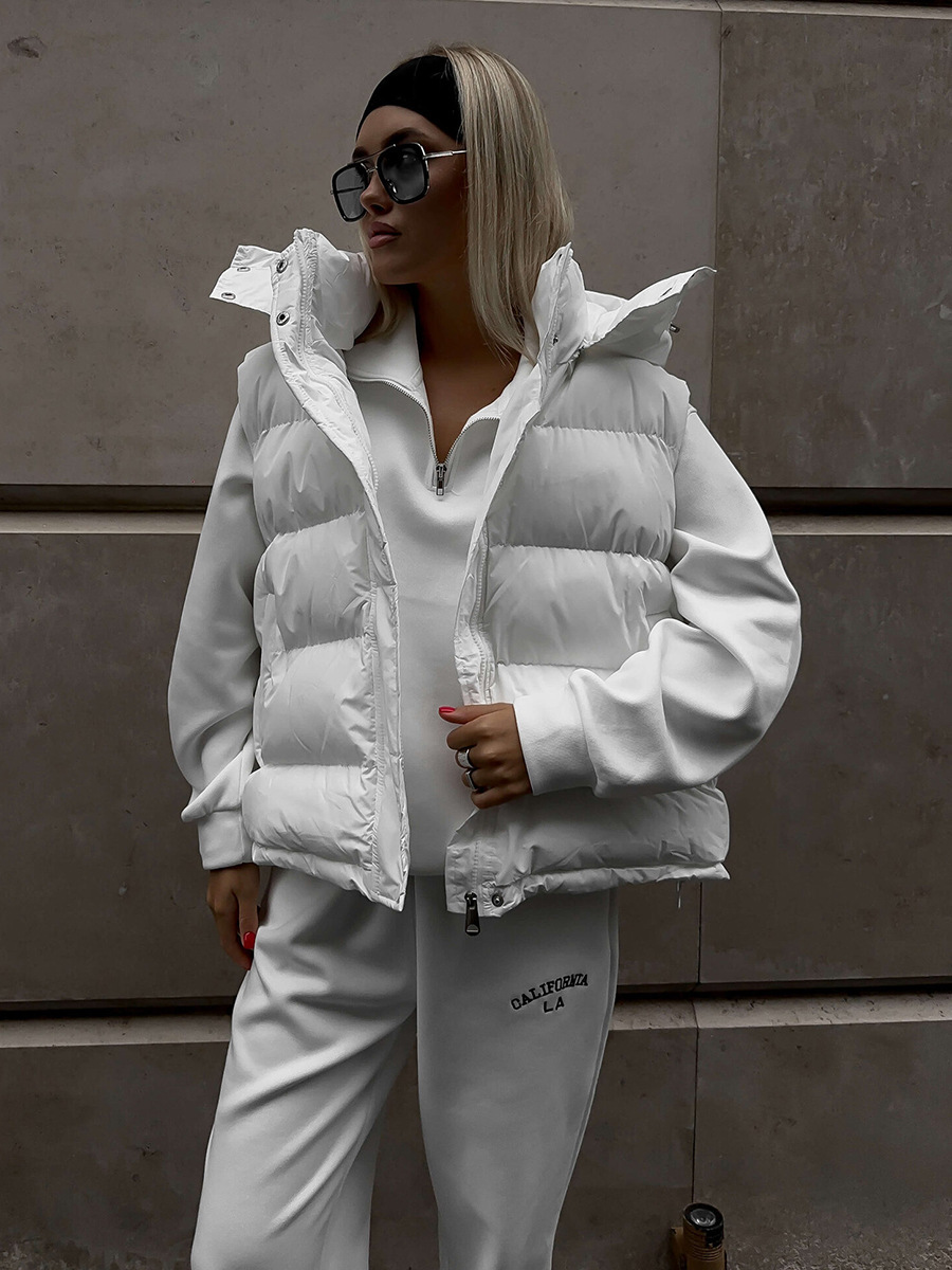 เสื้อกั๊กพัฟเฟอร์มีฮู้ดสำหรับผ - Puffer Vest Fashion Women บทวิจารณ์และราคา