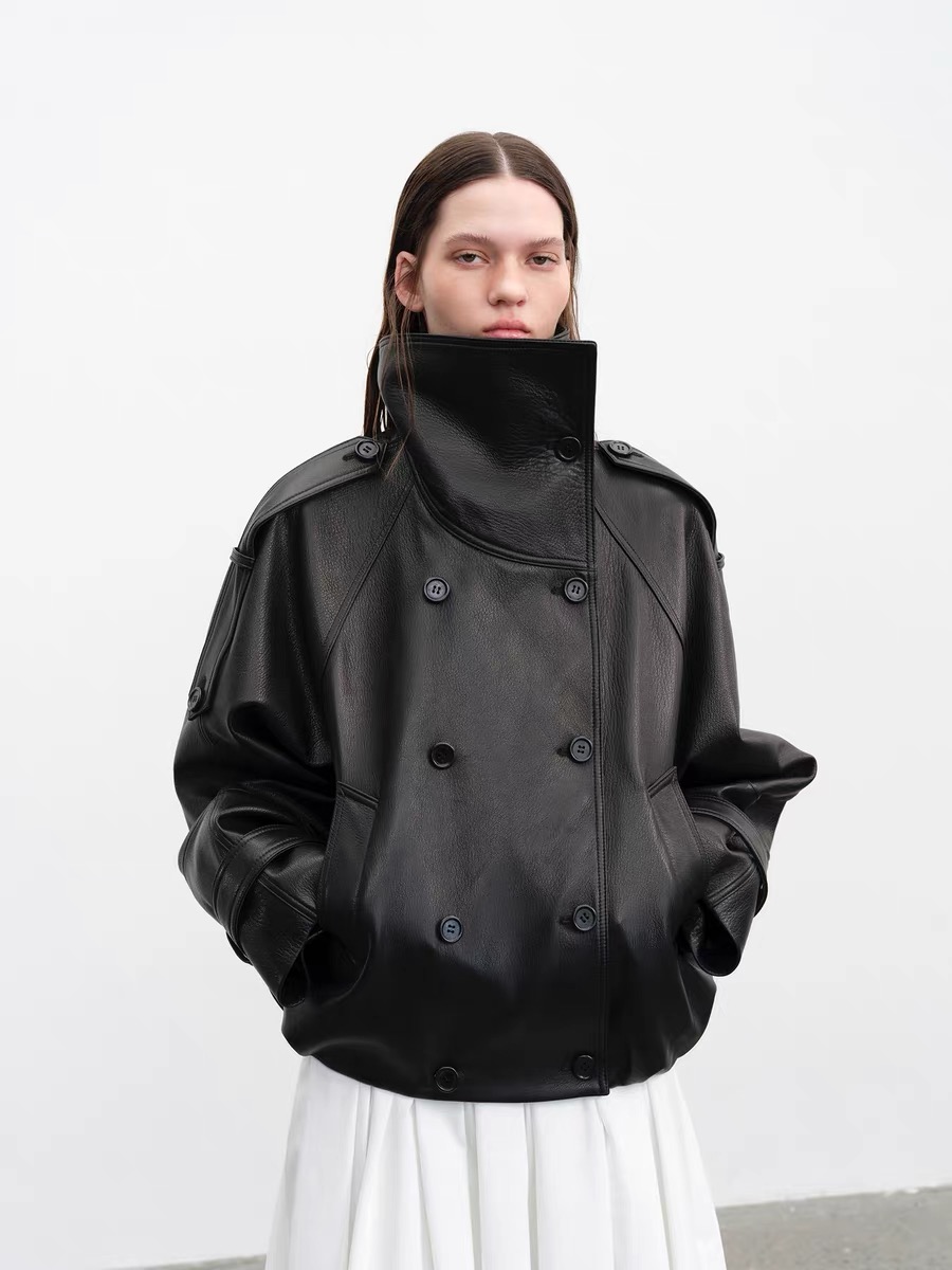 เสื้อแจ็คเก็ตหนังแท้แฟชั่นสำหร - Women'S Fashion Leather Jacket บทวิจารณ์และราคา