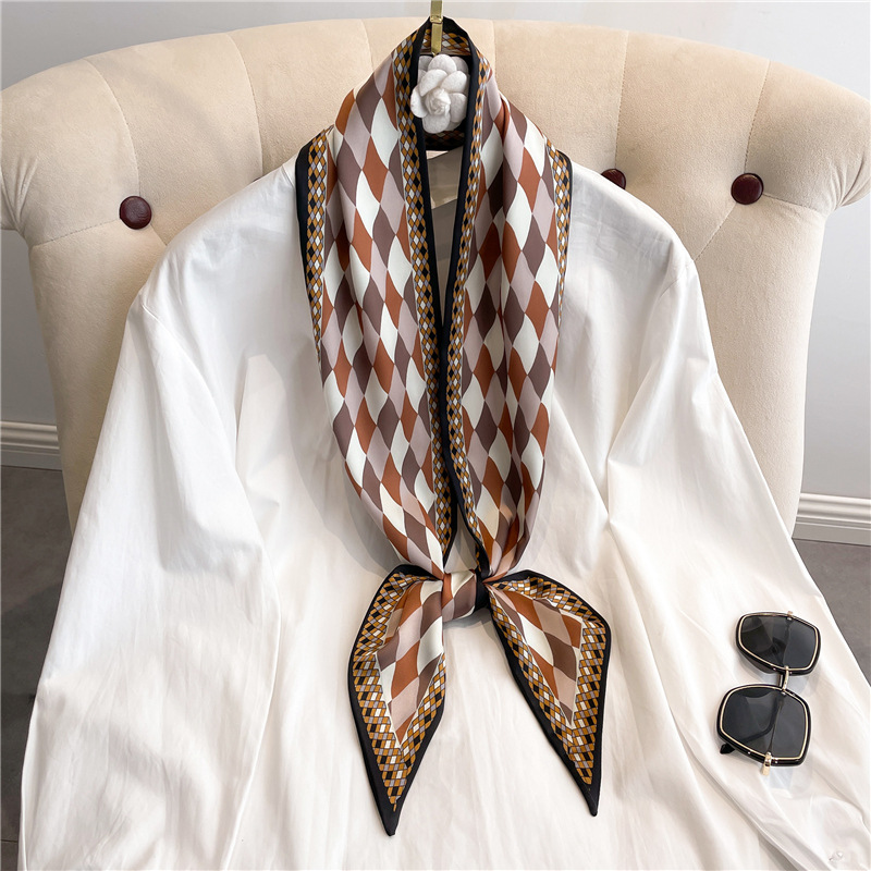ผ้าพันคอไหมพิมพ์ลายแฟชั่นสำหรั - Women Fashion Necktie บทวิจารณ์และราคา