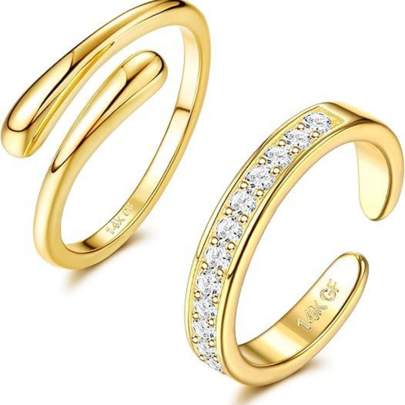 แหวนทองชุบ 14K ประดับเพทายปรับ - Women'S Fashion Rings Gold บทวิจารณ์และราคา