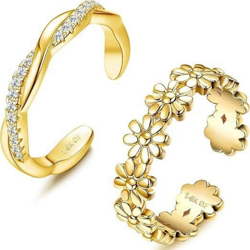 แหวนทองชุบ 14K ประดับเพทายปรับ - Women'S Fashion Rings Gold บทวิจารณ์และราคา