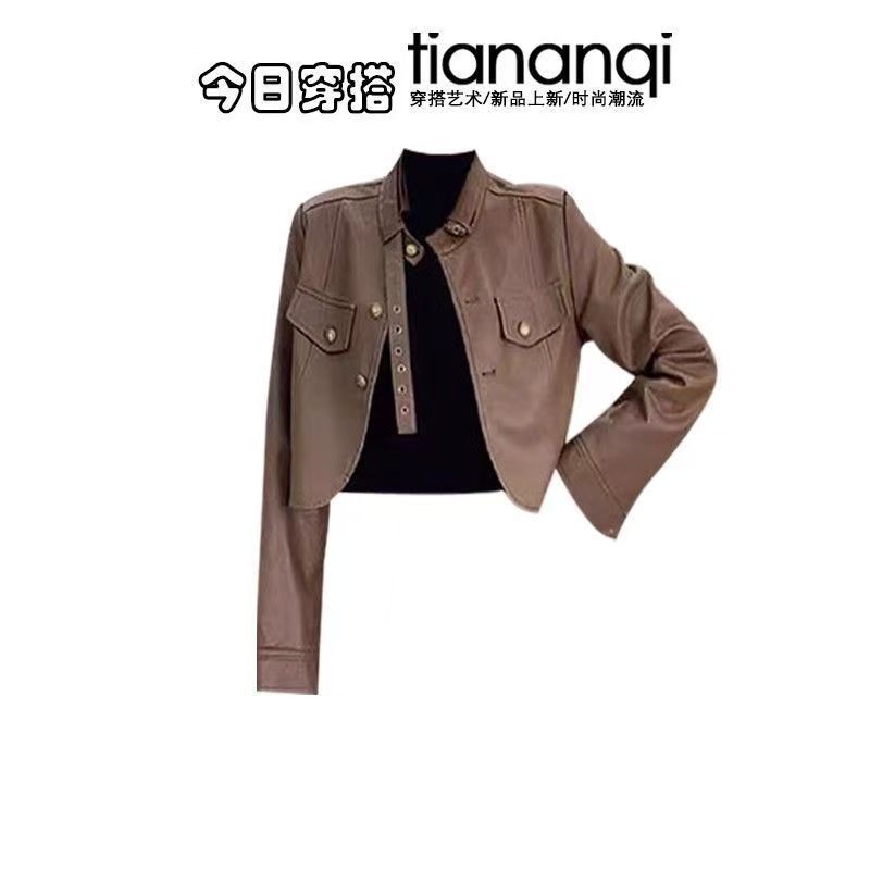 ชุดแฟชั่นผู้หญิง ฤดูใบไม้ผลิแล - Women'S Fashion Leather Jacket บทวิจารณ์และราคา