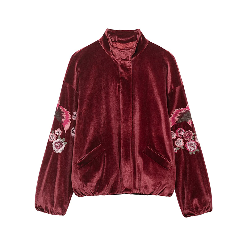 เสื้อแจ็คเก็ตผ้ากำมะหยี่ปักลาย - Women'S Fashion Quilted Jacket บทวิจารณ์และราคา
