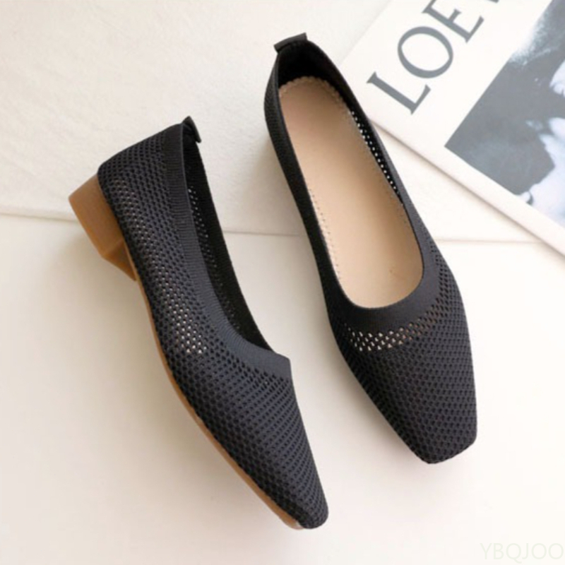 รองเท้าส้นเตี้ยหัวเหลี่ยมพื้นน - Women'S Fashion Summer 2025 บทวิจารณ์และราคา
