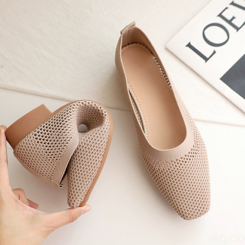 รองเท้าส้นเตี้ยหัวเหลี่ยมพื้นน - Women'S Fashion Summer 2025 บทวิจารณ์และราคา
