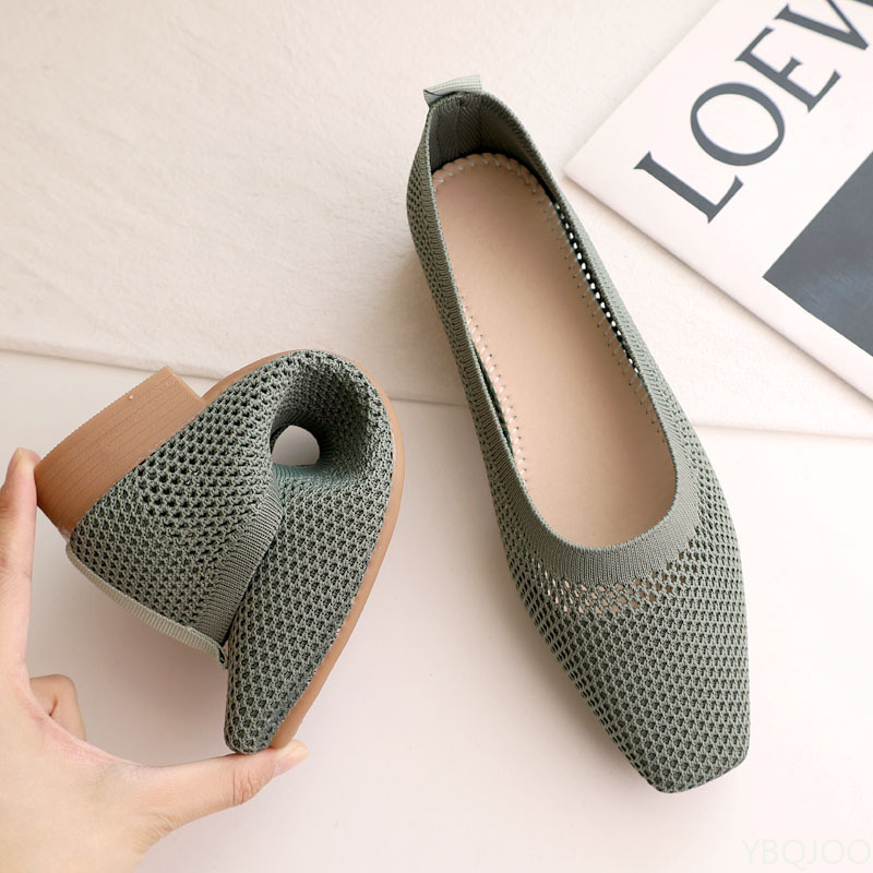 รองเท้าส้นเตี้ยหัวเหลี่ยมพื้นน - Women'S Fashion Summer 2025 บทวิจารณ์และราคา