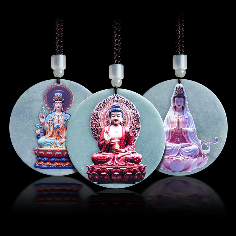 พม่า Jadeite Guanyin จี้สร้อยค - Women Fashion Designers บทวิจารณ์และราคา