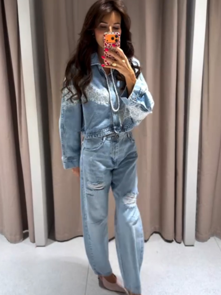 ชุดเซ็ต 2 ชิ้น เสื้อแจ็คเก็ตเด - Women'S Fashion Denim Jacket บทวิจารณ์และราคา