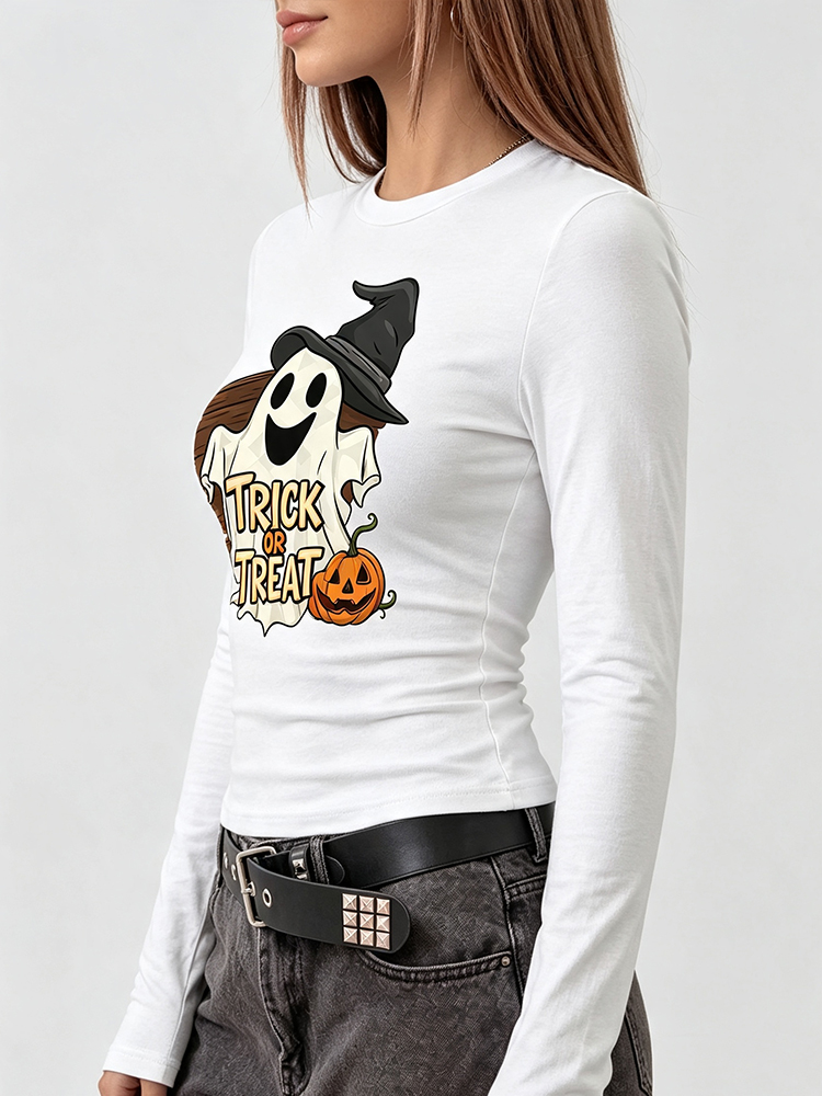 เสื้อยืดแขนยาวพิมพ์ลายใยแมงมุม - Women'S Fashion Day บทวิจารณ์และราคา