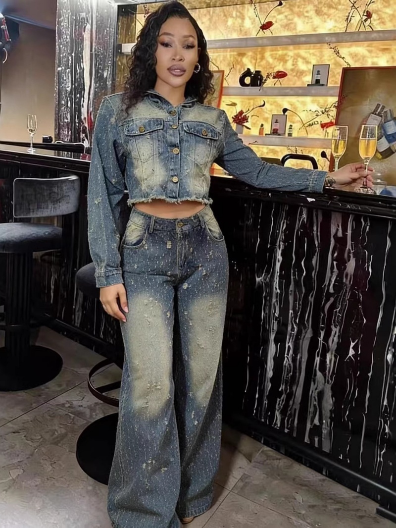ชุดเดนิมแฟชั่น 2 ชิ้น ชุดเซ็ตผ - Women'S Fashion Denim Jacket บทวิจารณ์และราคา
