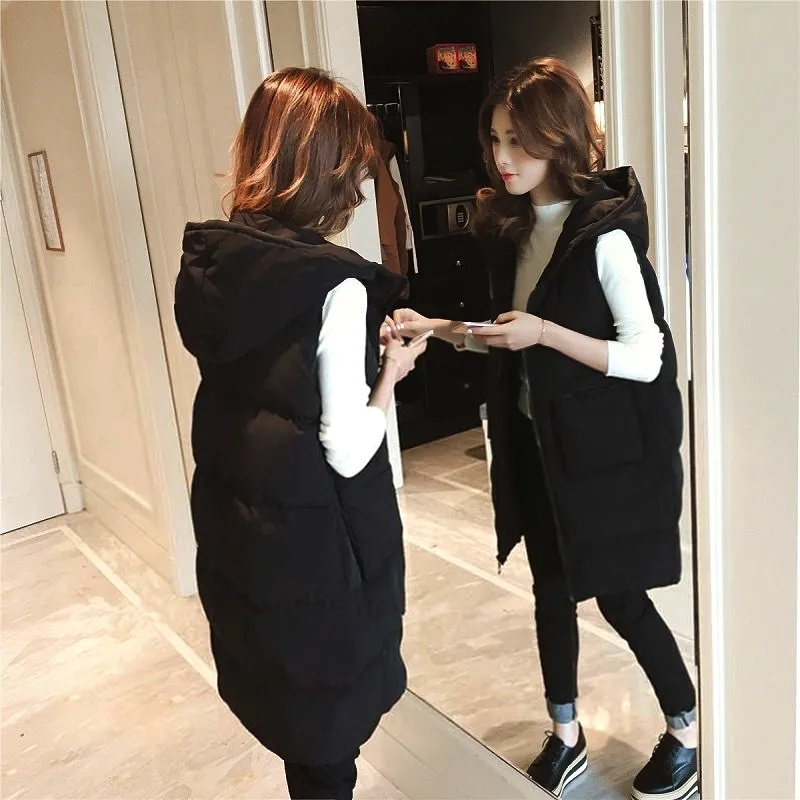 เสื้อกั๊กพัฟเฟอร์แบบมีฮู้ดสำหร - Puffer Vest Fashion Women บทวิจารณ์และราคา