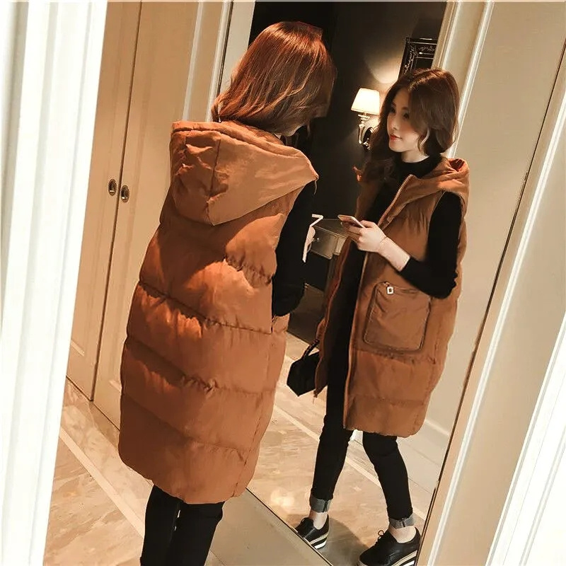 เสื้อกั๊กพัฟเฟอร์แบบมีฮู้ดสำหร - Puffer Vest Fashion Women บทวิจารณ์และราคา