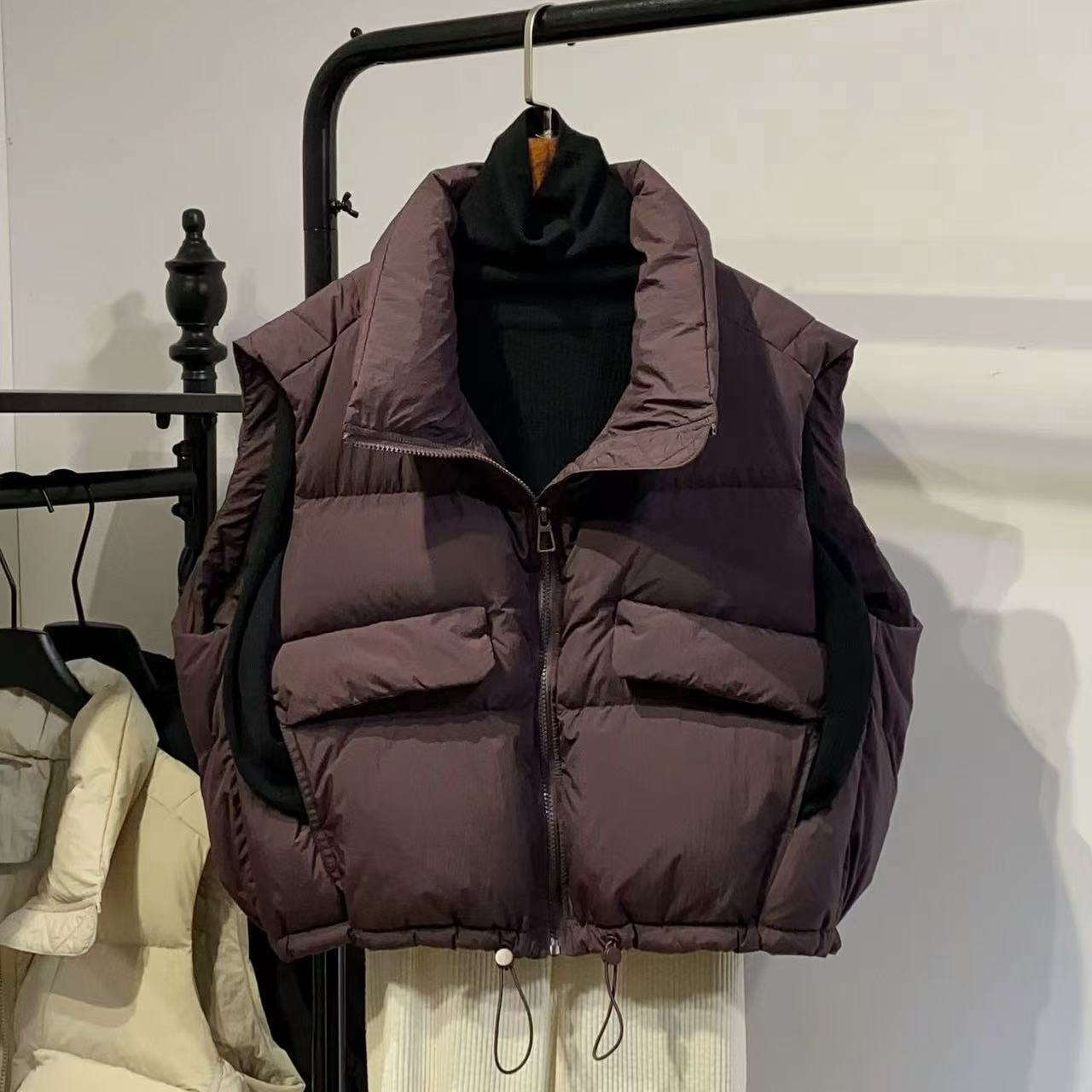 เสื้อแจ็คเก็ตพัฟเฟอร์ฤดูใบไม้ร - Puffer Vest Fashion Women บทวิจารณ์และราคา