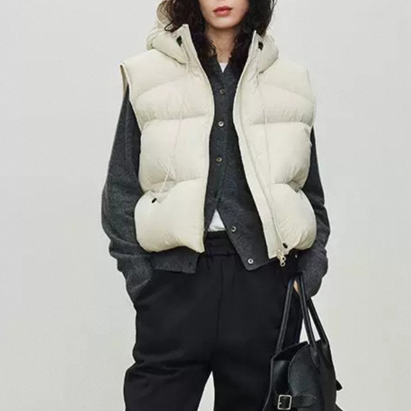 เสื้อกั๊กขนเป็ดสีขาวสำหรับผู้ห - Puffer Vest Fashion Women บทวิจารณ์และราคา
