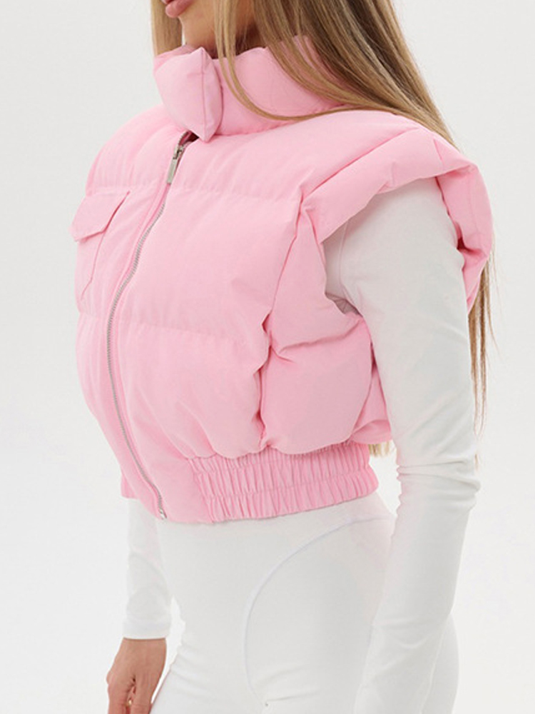 เสื้อโค้ทครอปสีเหลืองแบบเซ็กซี - Women'S Fashion Quilted Jacket บทวิจารณ์และราคา
